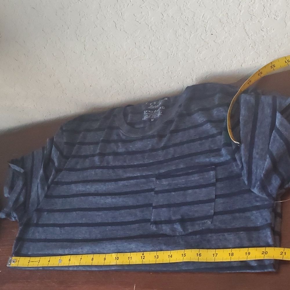 NWT Lucky Brand Venice Burnout, Black/Grey Striped, M, w/pocket - Picture 9 of 14